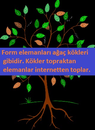 form elemanları ağaç köküne benzer